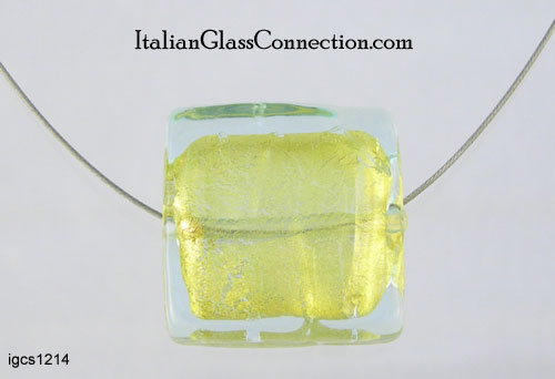 Single Murano Bead Necklace on Nylon-Coated Stainless Steel Wire - Click Image to Close