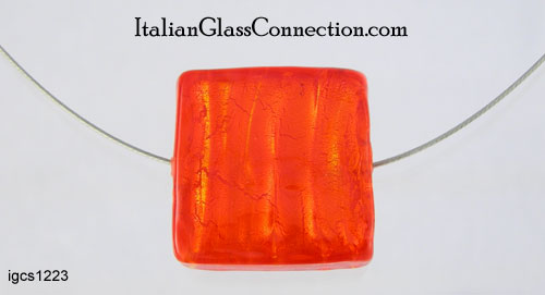Single Murano Bead Necklace on Nylon-Coated Stainless Steel Wire - Click Image to Close