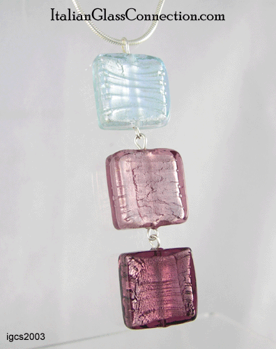 3-Bead Necklace w/ Sterling Silver Serpentine Chain - Click Image to Close