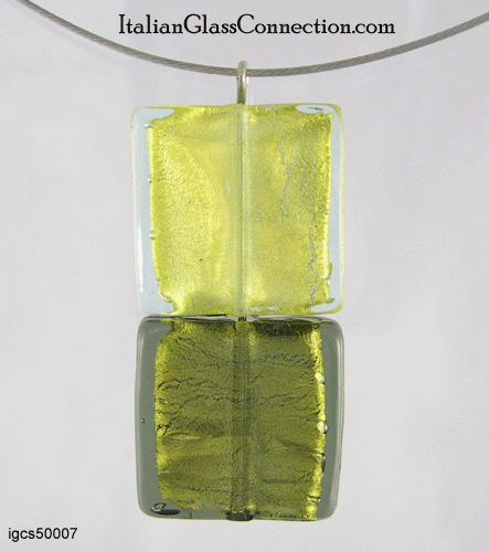 Double Square Bead Necklace on Nylon-Coated Wire - Click Image to Close