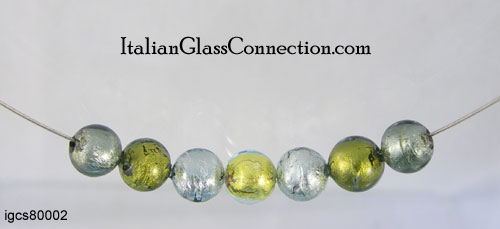 7 Murano Bead Necklace on Nylon Wire - Click Image to Close
