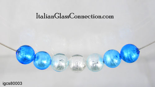 7 Murano Bead Necklace on Nylon Wire - Click Image to Close