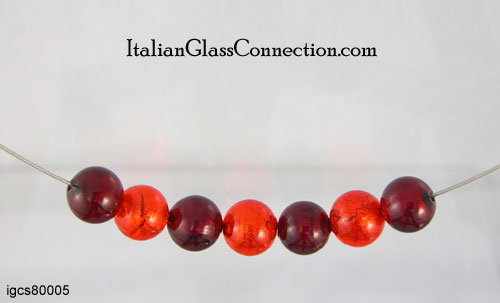 7 Murano Bead Necklace on Nylon Wire - Click Image to Close