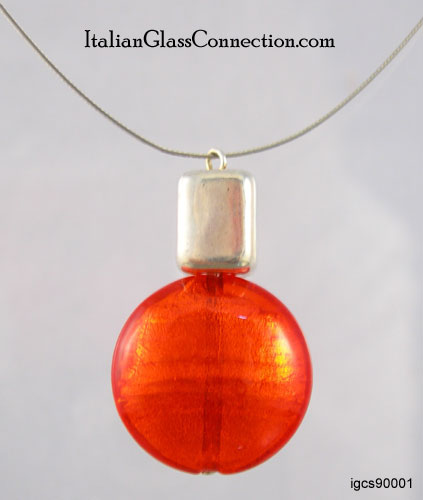 Capped Bead Necklace on Nylon-Coated Stainless Steel Wire - Click Image to Close