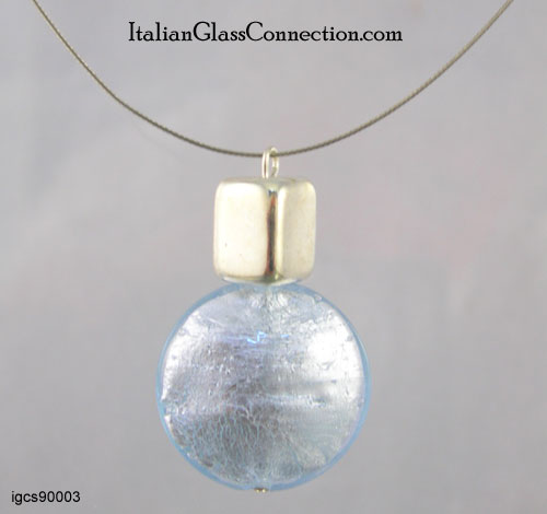 Capped Bead Necklace on Nylon-Coated Stainless Steel Wire - Click Image to Close